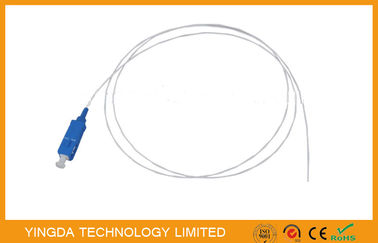PVC 1.5Mtrs 0.9mm SC / UPC Fiber Optic Pigtail SM Loose Buffer / Jumper Cable