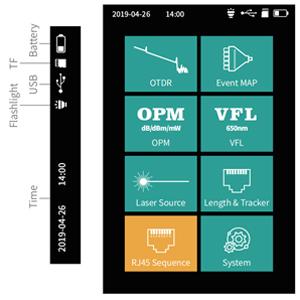 1310/1550nm SM テスト範囲 5m-60Km ミニ OTDR 9 in 1 APC UPC SC/FC/ST/LC アダプタを搭載したテスト機 1