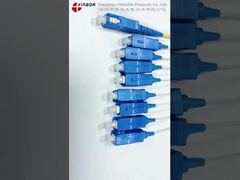 1:8 カセットスプリッター入力 SC/UPC ピグテール 黄色 2mm、出力 SC/UPC ピグテール 白 900um