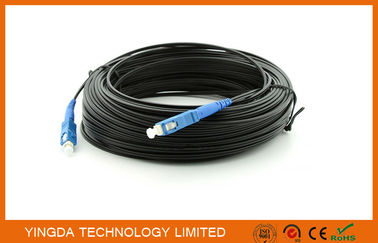 購入 鋼鉄 FTTH の繊維光学のパッチ・コードの単一モード SC のコネクターの単信 200M 黒 オンライン製造