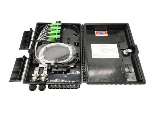 購入 屋外 IP65 16 ポート 1x16 光ファイバー スプリッター ボックス ポール マウント / 壁マウント 黒 オンライン製造