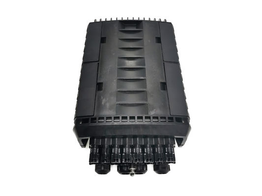 購入 IP68 16Ports FTTHのドロップ・ケーブルの繊維光学のスプライスの閉鎖黒いPPの屋外のディバイダーの共同閉鎖 オンライン製造