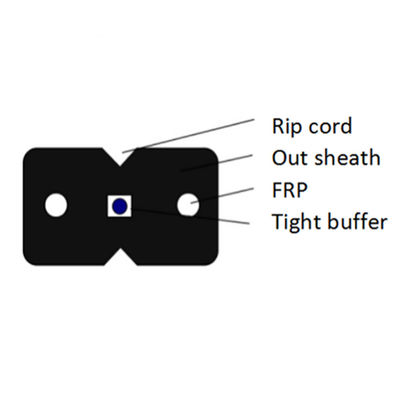 購入 1Core屋内FTTHの図8ドロップ・ケーブルG657A2 LSZH FRP KFRP GFRPの鋼線の黒 オンライン製造