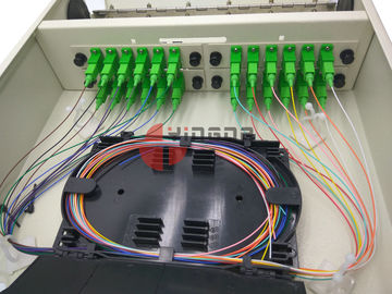 購入 壁に取り付けられた24の中心の光学配電箱はSCのカプラーのピグテールによって冷間圧延された鋼鉄を完了しました オンライン製造