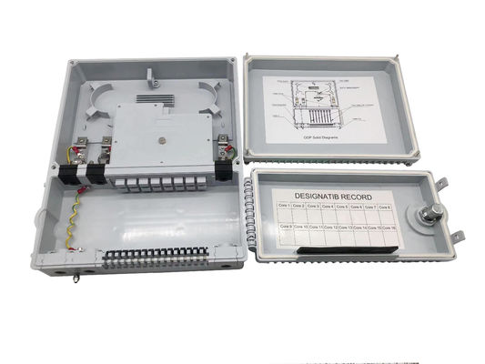 購入 16ポート FTTH 1*8 PLC スプリッター オプティカル ディストリビューション ボックス IP65 インドネシア テレコム 2 ドア グレー オンライン製造