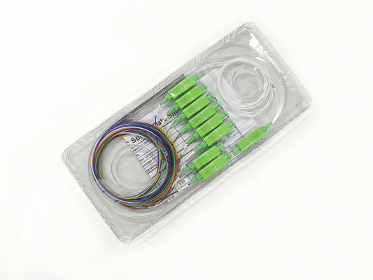 購入 光ファイバー PLC スプリッタ 1x8 SCコネクタ付き 色の単一モード PON XGPONネットワーク オンライン製造