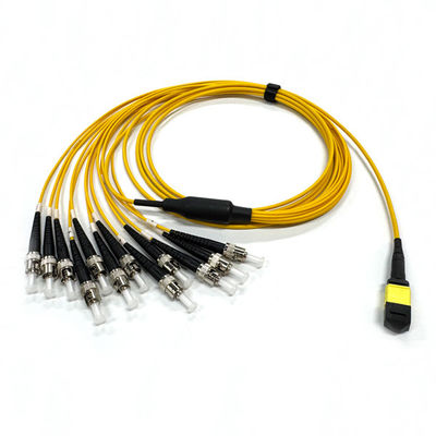 購入 低損失 0.35dB 12コア MPO コンネクタと ST MPO ジャンパータイプB ファイバー光学通信システム オンライン製造