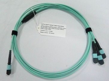 購入 24 光ファイバーMTP MPOケーブルアセンブリ OM3 10G アクア 25 メートルブルー オンライン製造