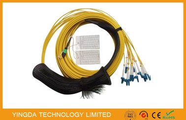購入 防水 SM MTP MPO ケーブル、引き目のプラグが付いている 12 の中心の光ファイバ ケーブル オンライン製造