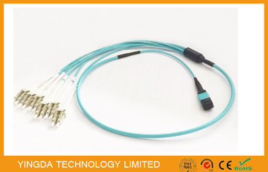 購入 6 つの x LC の二重 Uniboot のコネクターの水が付いている 100G OM3-300 QSFP MTP MPO ケーブル オンライン製造