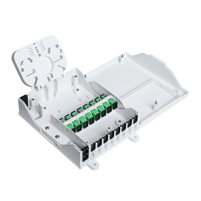 購入 仮眠の1x8ディバイダー白いFTTH SC/UPCのコネクターが付いている屋内繊維光学の終了箱 オンライン製造