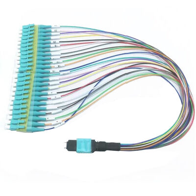 MPO ハーネスケーブル 12 ファイバー ファナウット LC PC カラーピグテイル MM OM3 MM 8F 12F 24F LSZH MPO MTP 光ファイバーパッチコード
